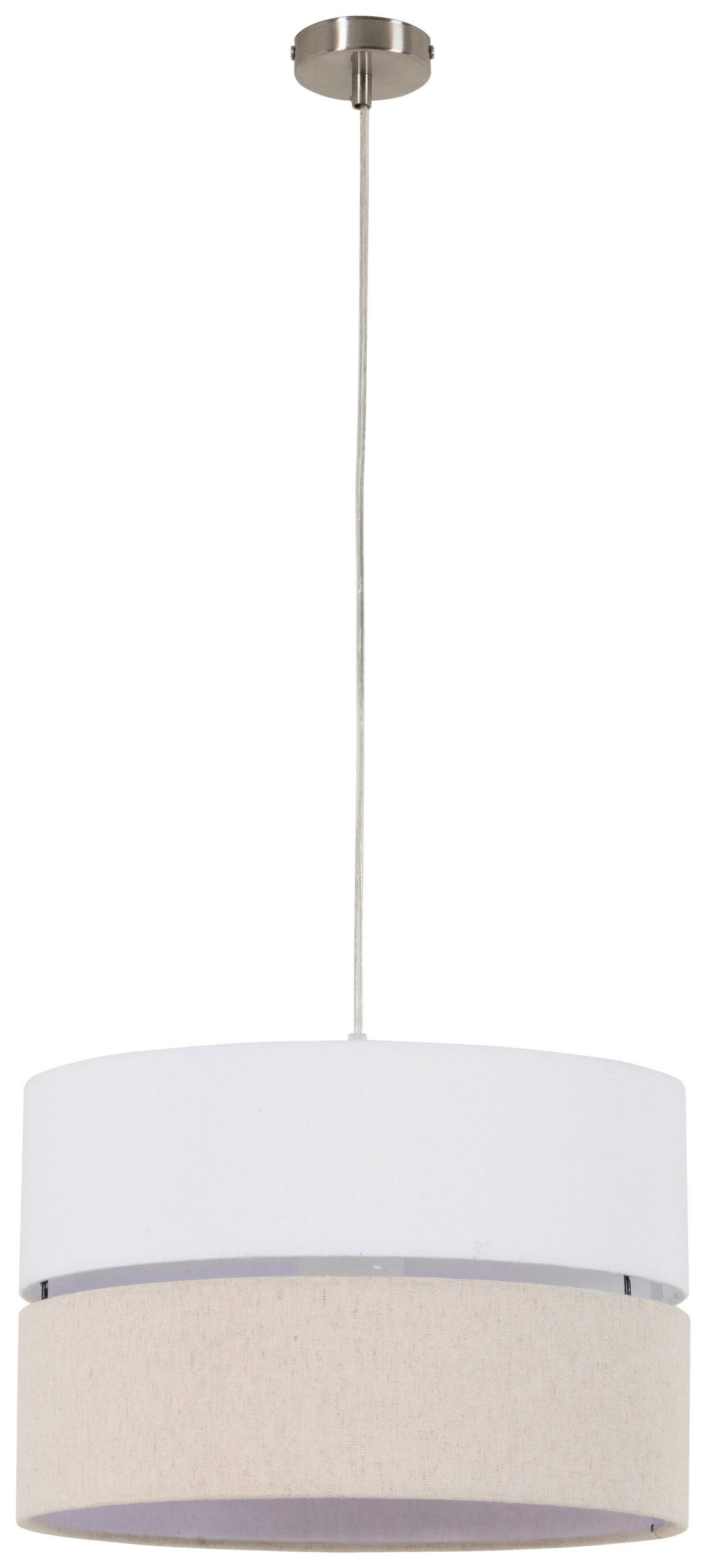 HÄNGELEUCHTE 37/120 cm   - Beige/Weiß, MODERN, Kunststoff/Textil (37/120cm) - Novel