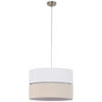 HÄNGELEUCHTE 37/120 cm  - Beige/Weiß, MODERN, Kunststoff/Textil (37/120cm) - Novel