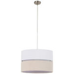HÄNGELEUCHTE 37/120 cm  - Beige/Weiß, MODERN, Kunststoff/Textil (37/120cm) - Novel