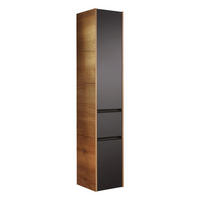 HOCHSCHRANK 33,3/173,4/33 cm  - Eichefarben/Schwarz, KONVENTIONELL, Glas/Holzwerkstoff (33,3/173,4/33cm) - Sadena