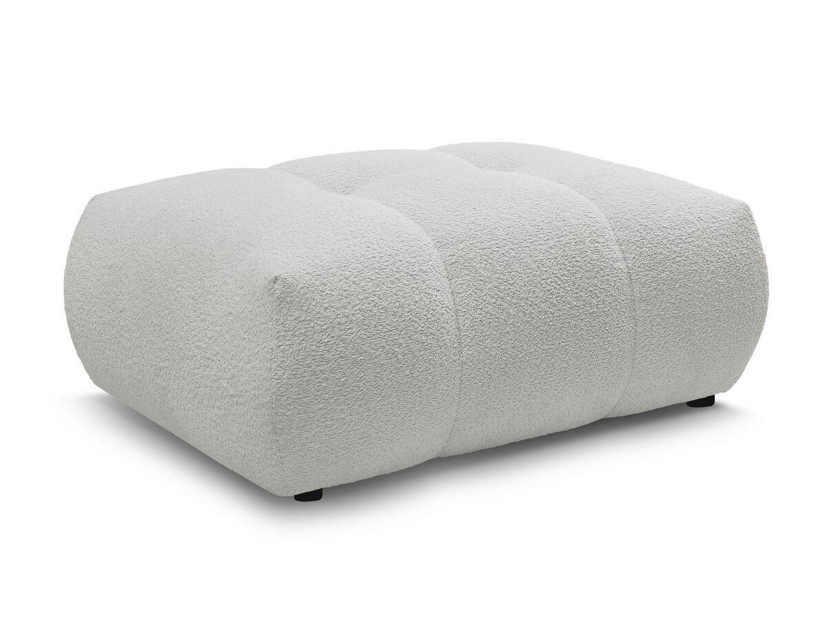 HOCKER FUJI  Bouclé Hellgrau  - Hellgrau/Schwarz, MODERN, Kunststoff/Textil (112/44/80cm)