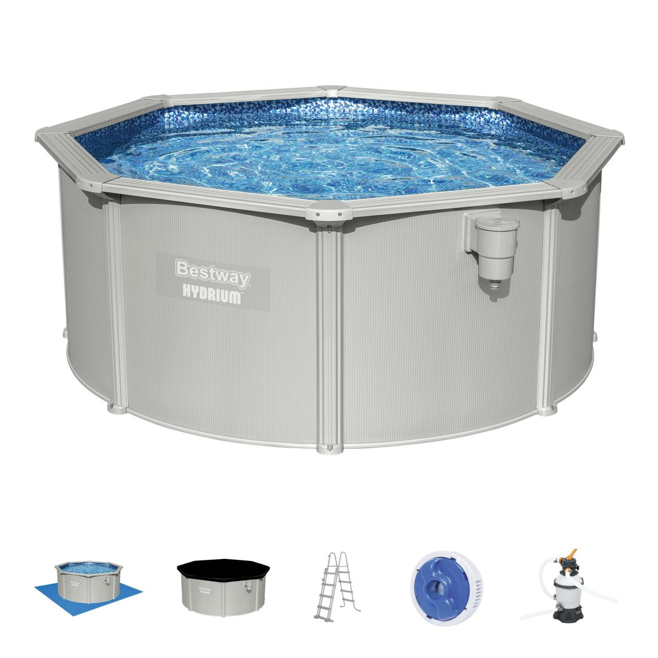 POOL SET  56566 300/120 cm  - Blau/Grau, KONVENTIONELL, Kunststoff/Metall (300/120cm) - Bestway