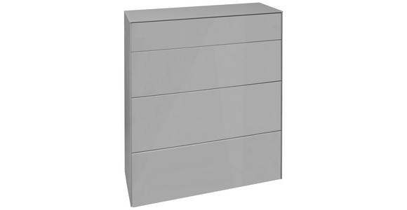 KOMMODE 82/89/42 cm in Hellgrau - Hellgrau/Schwarz, Design, Glas/Holzwerkstoff (82/89/42cm) - Novel