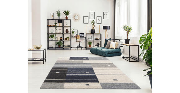 WEBTEPPICH 65/130 cm Palazzo Alto Blau, Grau  - Blau/Grau, Design, Textil (65/130cm) - Novel