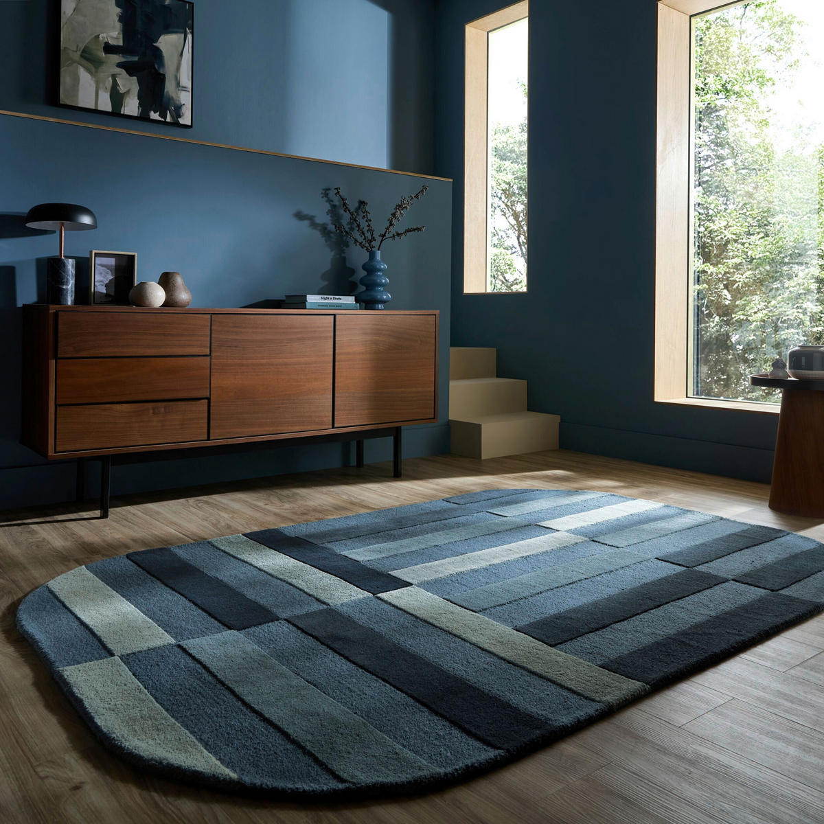 WOLLTEPPICH 200/290 cm Eldon Blau oval  - Blau, Basics, Textil (200/290cm) - Flair Rugs