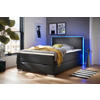 BOXSPRINGBETT 140/200 cm  in Schwarz  - Silberfarben/Schwarz, MODERN, Kunststoff/Textil (140/200cm) - Livetastic