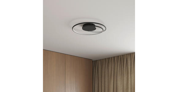 LED-DECKENLEUCHTE 45/8 cm   - Schwarz, LIFESTYLE, Kunststoff/Metall (45/8cm) - Novel