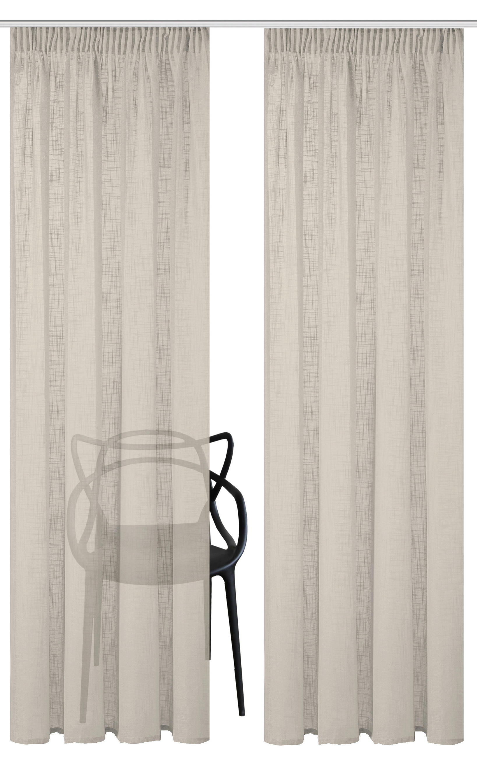 FERTIGVORHANG  halbtransparent   140/245 cm 2 Stück  - Taupe, Basics, Textil (140/245cm)