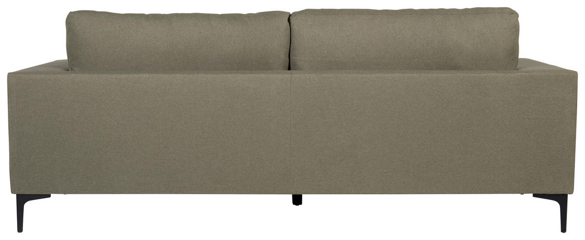 2-SITS SOFFA i metall, plast, textil svart, olivgrön  - olivgrön/svart, Design, metall/textil (215/84/88cm) - Livetastic