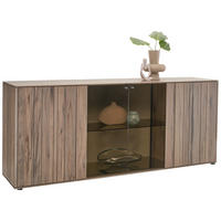 SIDEBOARD Buchefarben, Sandfarben  196/81/46 cm  - Sandfarben/Buchefarben, Design, Glas/Holz (196/81/46cm) - Johann Jakob