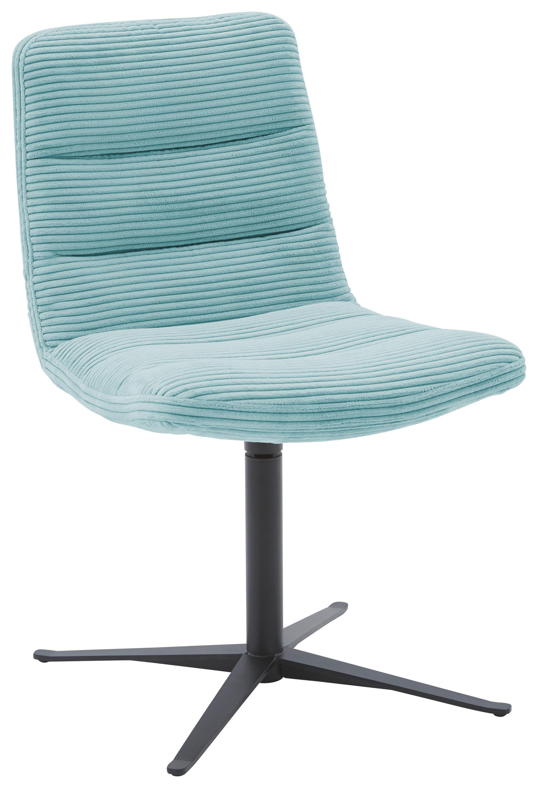 STUHL  in Cord Textil  - Petrol/Schwarz, Design, Textil/Metall (52/88/66cm) - Dieter Knoll