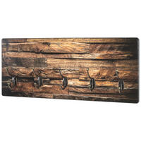 HAKENLEISTE  in Naturfarben, Schwarz  - Schwarz/Naturfarben, Natur, Holzwerkstoff (60/25/8cm)