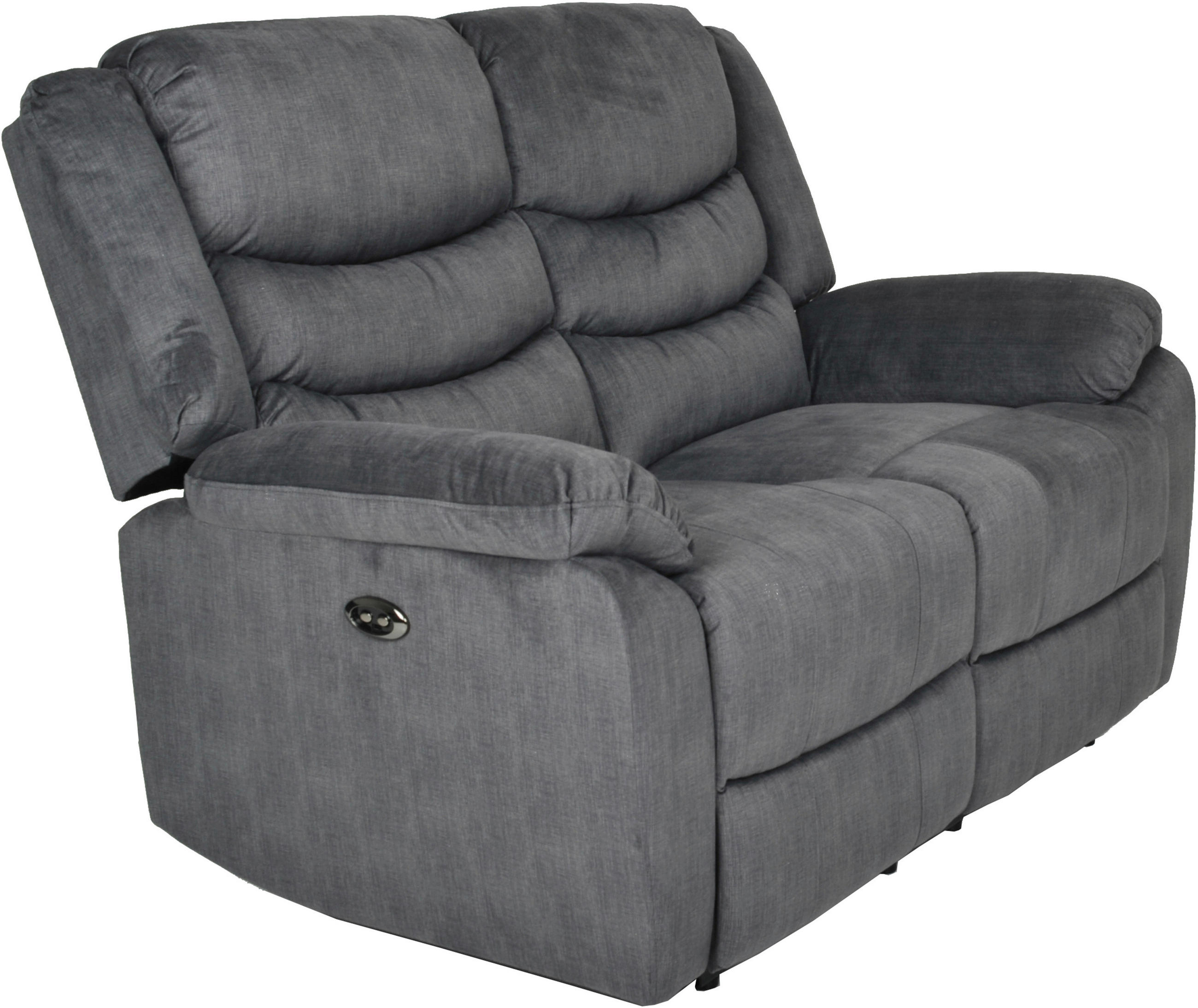 RECLINERSOFFA i mikrofiber grå  - svart/grå, Klassisk, metall/trä (142/103/100cm)