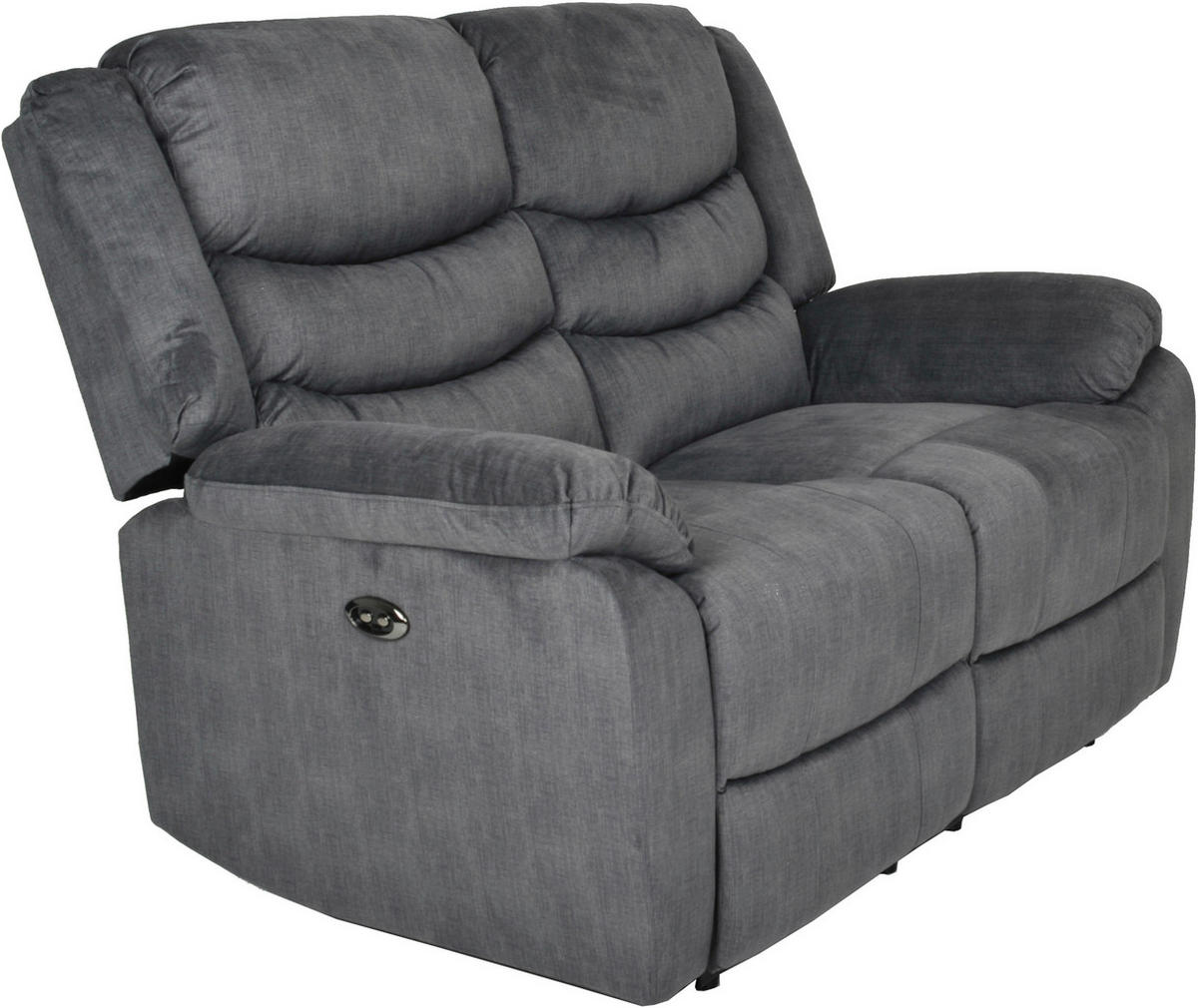 RECLINERSOFFA i mikrofiber grå  - svart/grå, Klassisk, metall/trä (142/103/100cm)