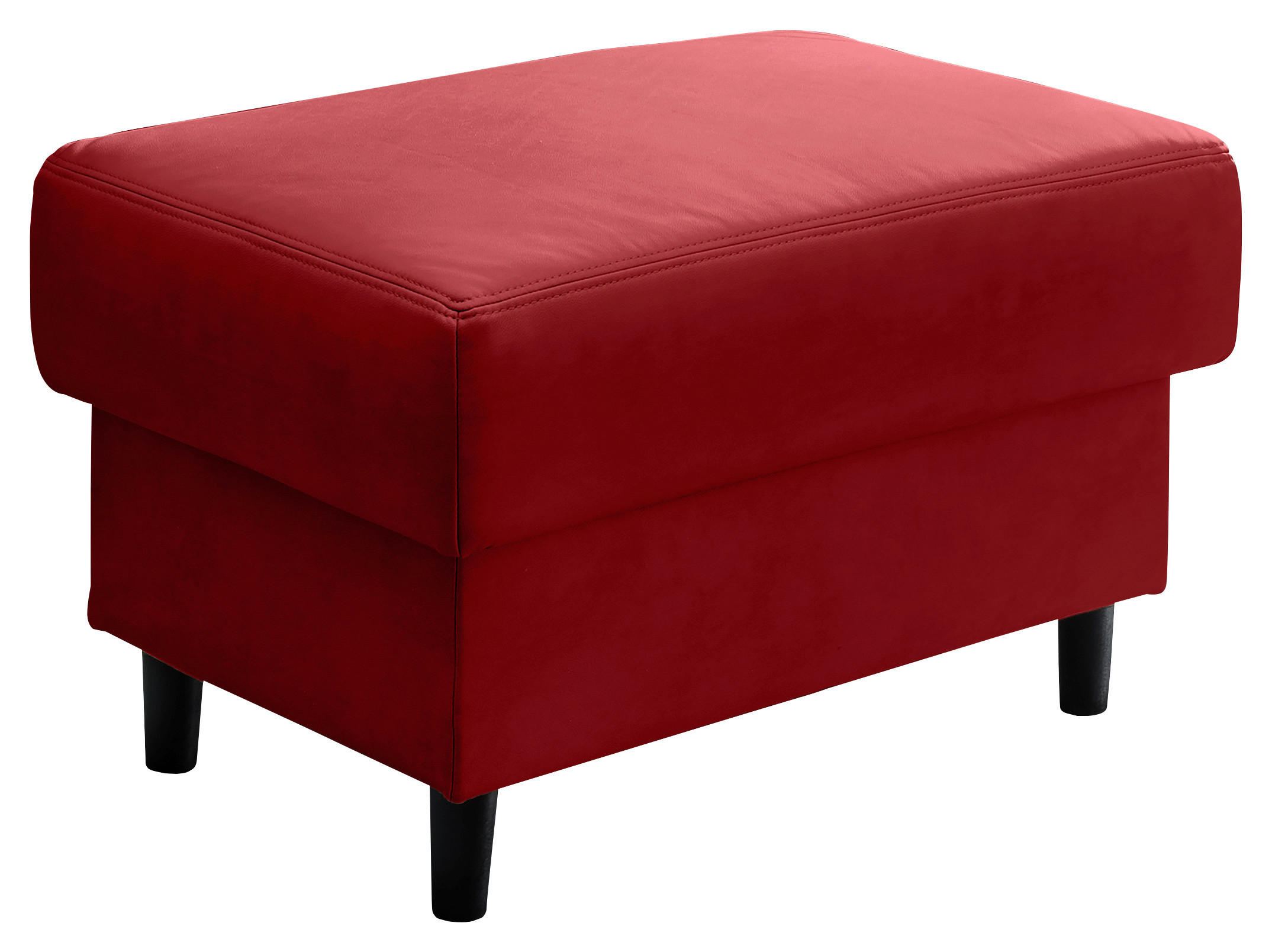 HOCKER in Textil Rot  - Rot/Schwarz, MODERN, Holz/Textil (76/46/55cm) - Livetastic