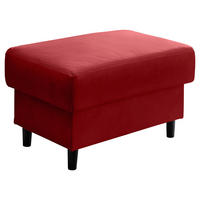 HOCKER in Textil Rot  - Rot/Schwarz, MODERN, Holz/Textil (76/46/55cm) - Livetastic