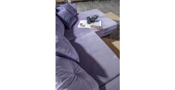 ECKSOFA Lila, Flieder Samt Zierkissen, Rückenkissen, Rücken echt  - Lila/Flieder, KONVENTIONELL, Holz/Textil (210/156cm) - Carryhome