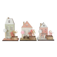 DEKOHÄUSCHEN - Pink/Weiß, LIFESTYLE, Holz/Textil