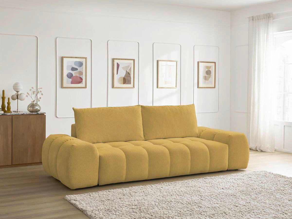 SCHLAFSOFA Flachgewebe Gelb  - Gelb/Schwarz, MODERN, Kunststoff/Textil (278/115/90cm) - Livetastic