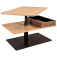 COUCHTISCH in Holz, Metall, Holzwerkstoff 90/60/49-67 cm  - Wildeiche/Schwarz, Design, Holz/Holzwerkstoff (90/60/49-67cm) - Novel