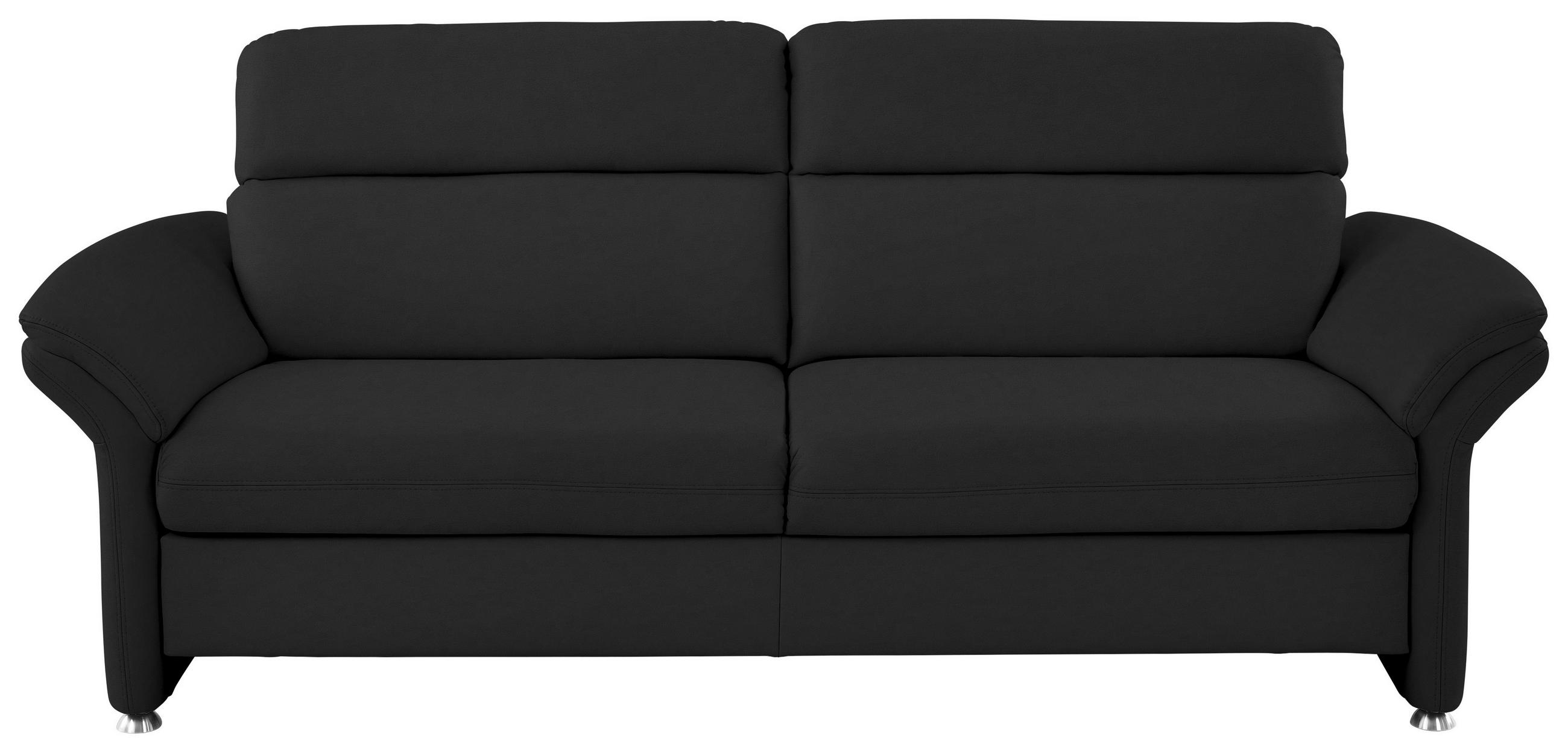 3-SITZER-SOFA in Echtleder Anthrazit - Anthrazit/Alufarben, KONVENTIONELL, Leder/Metall (228/96/92cm) - Beldomo Premium