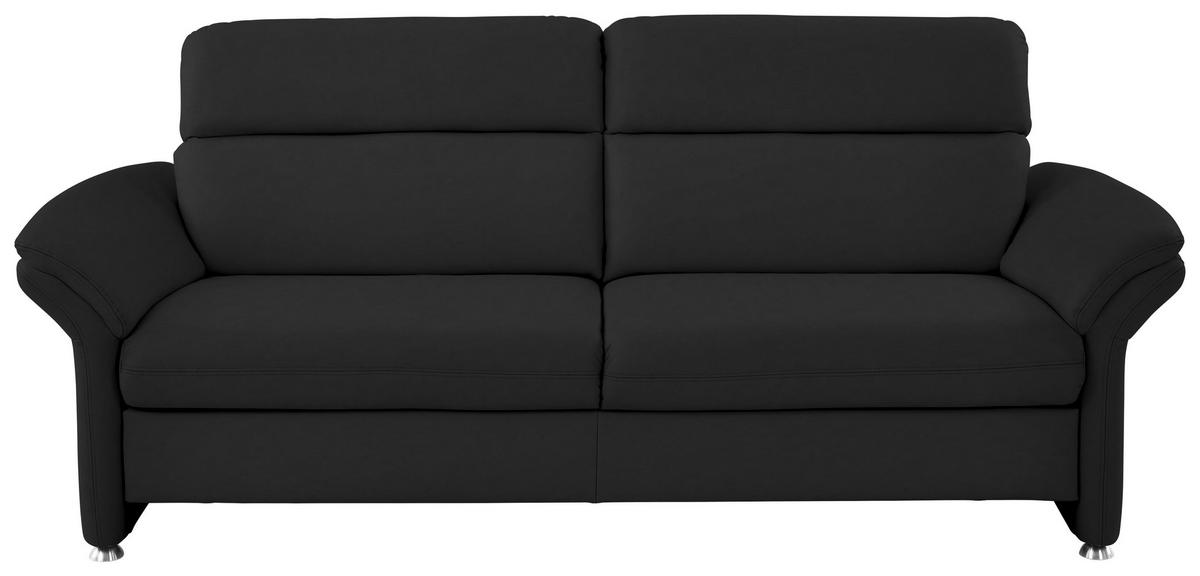 3-SITZER-SOFA in Echtleder Anthrazit  - Anthrazit/Alufarben, Konventionell, Leder/Metall (228/96/92cm) - Beldomo Premium