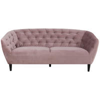 CHESTERFIELD-SOFA Rosa Samt  - Schwarz/Rosa, Trend, Holz/Textil (191/78/84cm) - Ambia Home