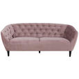 CHESTERFIELD-SOFA  in Samt Rosa  - Schwarz/Rosa, Trend, Holz/Textil (191/78/84cm) - Ambia Home