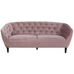 CHESTERFIELD-SOFA  in Samt Rosa  - Schwarz/Rosa, Trend, Holz/Textil (191/78/84cm) - Ambia Home