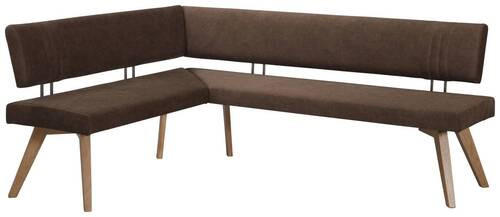 ECKBANK 160/200 cm in Dunkelbraun, Wildeiche - Wildeiche/Eichefarben, Design, Holz/Textil (160/200cm) - Venda