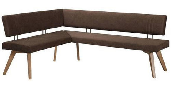 ECKBANK 160/200 cm  in Dunkelbraun, Wildeiche  - Wildeiche/Eichefarben, Design, Holz/Textil (160/200cm) - Venda