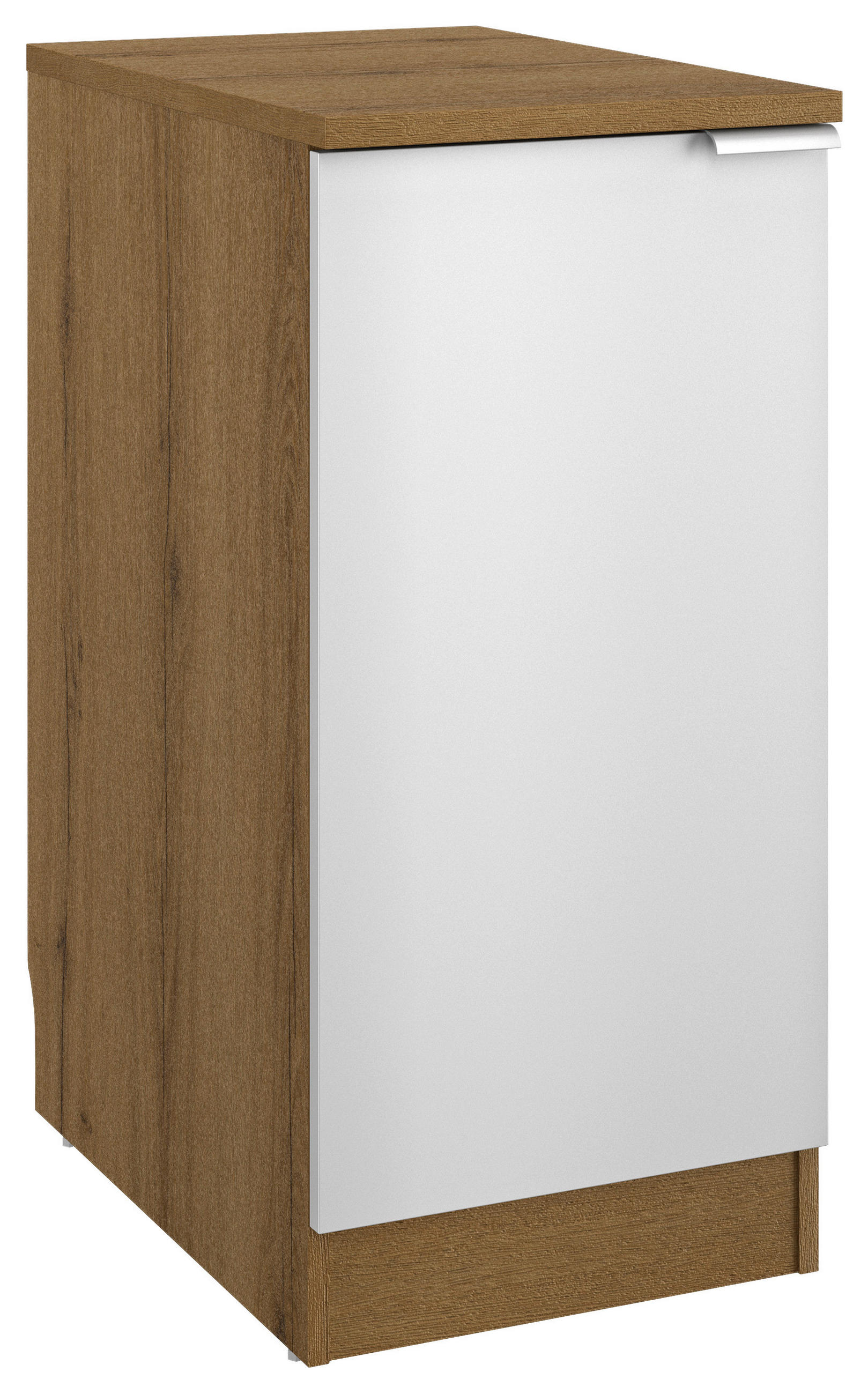 KÜCHENUNTERSCHRANK 40/86/60 cm  in Weiß, Eichefarben  - Eichefarben/Weiß, Basics, Holzwerkstoff/Metall (40/86/60cm) - MID.YOU