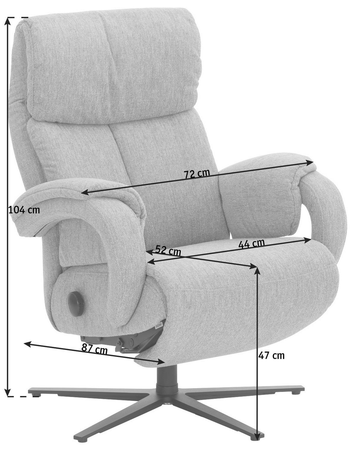 RELAXSESSEL in Textil Grau  - Anthrazit/Grau, Design, Textil/Metall (72/104/87cm) - Himolla