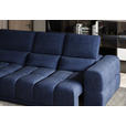 ECKSOFA Dunkelblau Chenille  - Schwarz/Dunkelblau, KONVENTIONELL, Kunststoff/Textil (203/290cm) - Carryhome