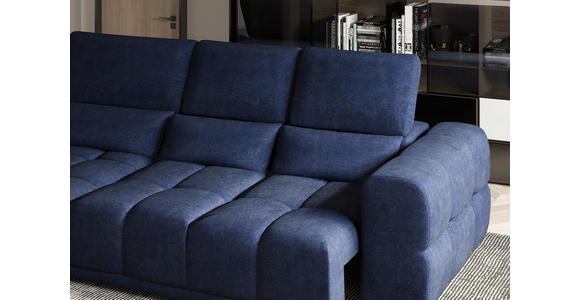 ECKSOFA Dunkelblau Chenille  - Schwarz/Dunkelblau, KONVENTIONELL, Kunststoff/Textil (203/290cm) - Carryhome