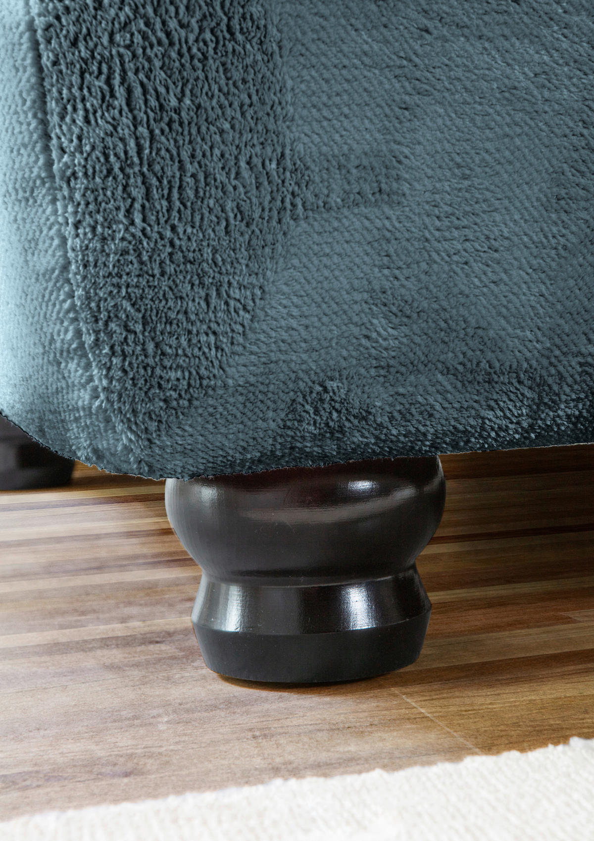 HÖRNSOFFA i plysch petrol  - petrol/mörkbrun, Klassisk, trä/textil (190/288cm) - MID.YOU