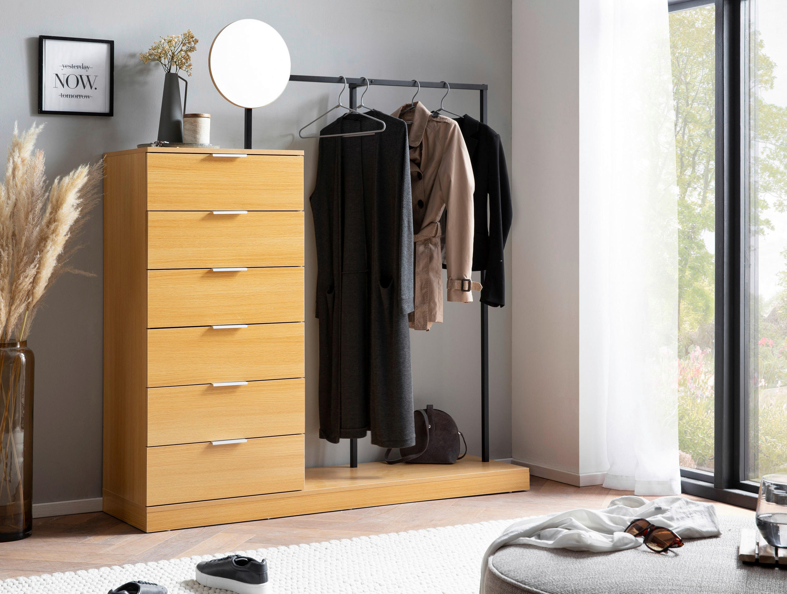GARDEROBE in 145/165/40 cm - Eichefarben, Design, Holzwerkstoff (145/165/40cm) - Livetastic