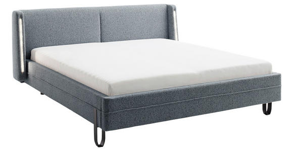 POLSTERBETT Beleuchtung 140/200 cm in Grau - Schwarz/Grau, MODERN, Textil/Metall (140/200cm) - Novel