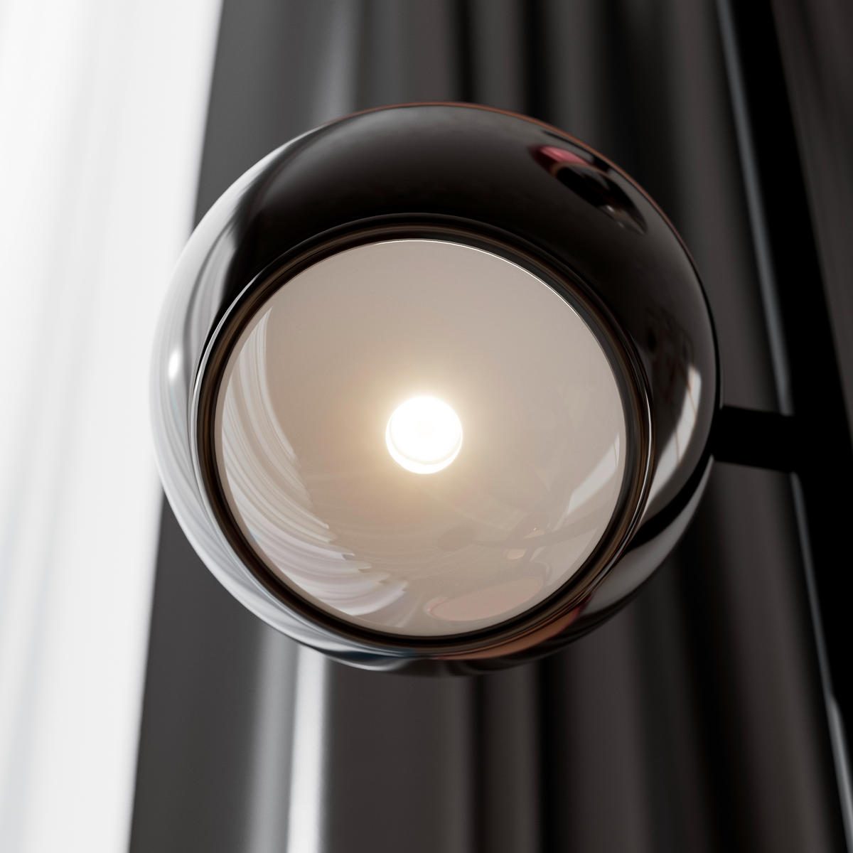 LED-STEHLEUCHTE Easy 32/149 cm   - Schwarz/Kupferfarben, Design, Glas/Kunststoff (32/149cm) - Dieter Knoll
