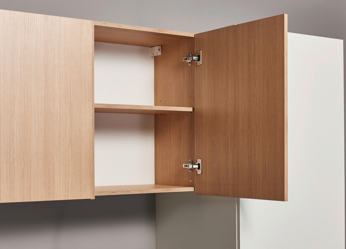 KÜCHENLEERBLOCK 340 cm   in Weiß, Eichefarben  - Eichefarben/Beige, Design, Holzwerkstoff/Metall (340cm) - MID.YOU