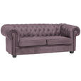 CHESTERFIELD-SOFA Webstoff Mauve  - Wengefarben/Mauve, LIFESTYLE, Holz/Textil (206/76,5/96cm) - Landscape