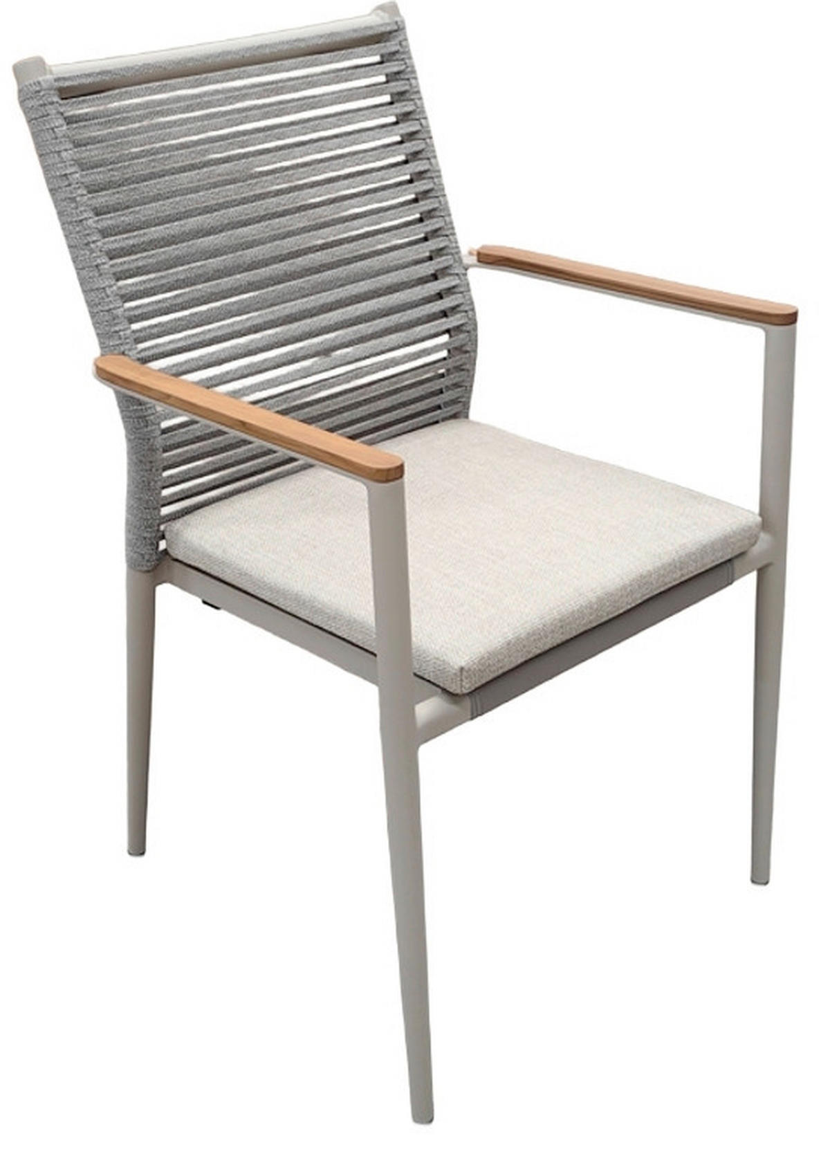 STAPELSESSEL Holz, Metall, Textil Taupe  - Taupe/Teakfarben, Modern, Holz/Textil (62/91/65cm) - Zebra 