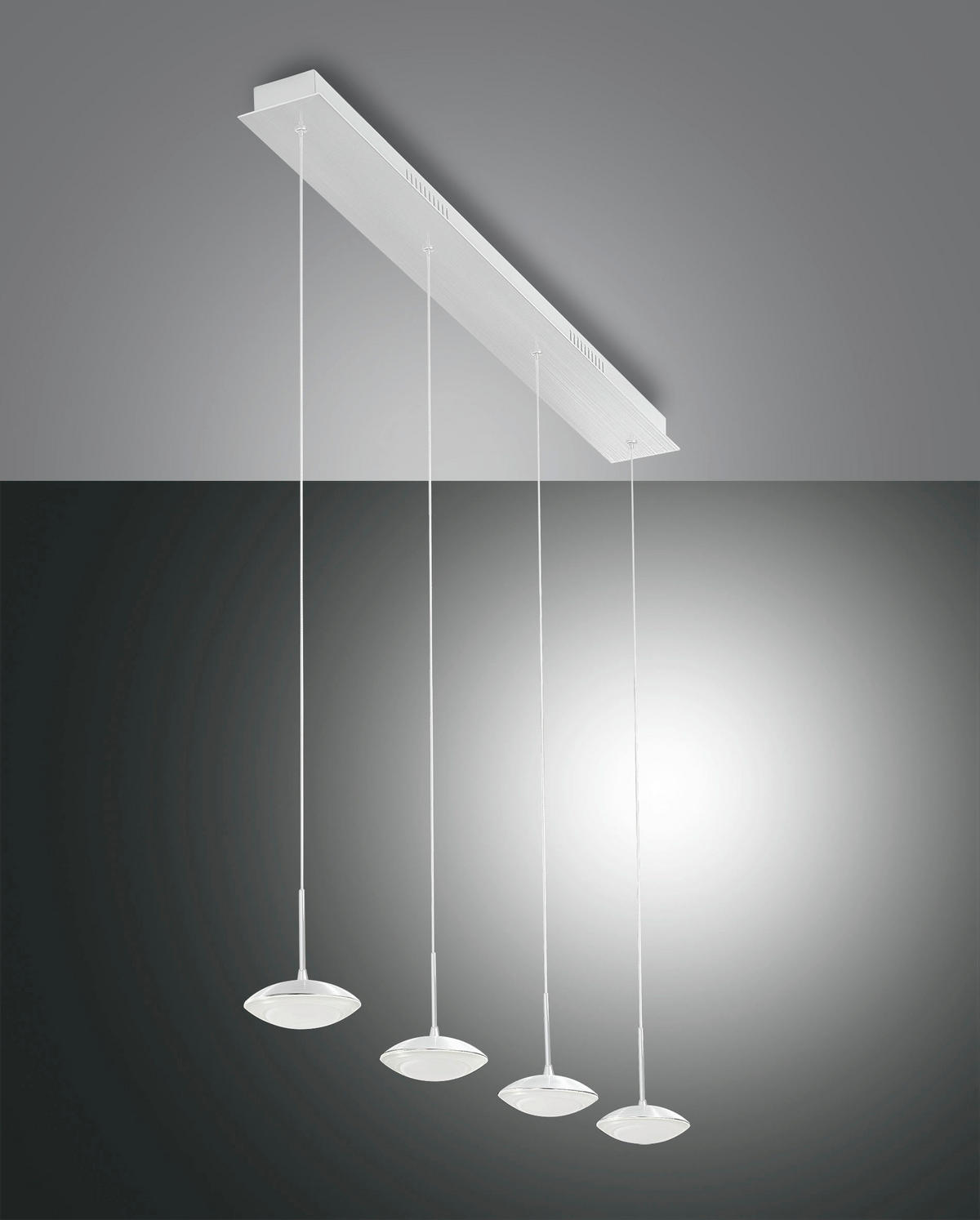 LED-PENDELLEUCHTE 90/8/200 cm  - Weiß, Design, Metall (90/8/200cm) - Fabas Luce