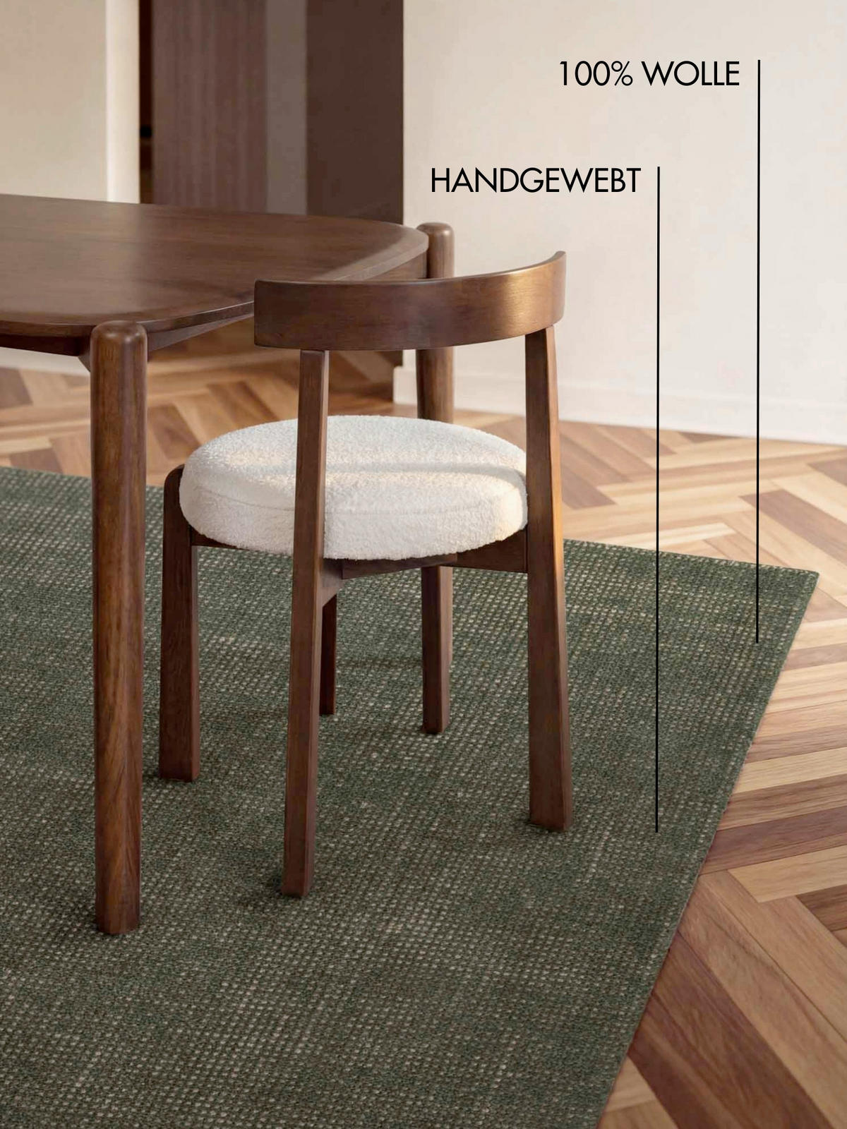 WOLLTEPPICH 160/230 cm Greenwich Dunkelgrün rechteckig  - Dunkelgrün, Basics, Textil (160/230cm) - Ted Baker