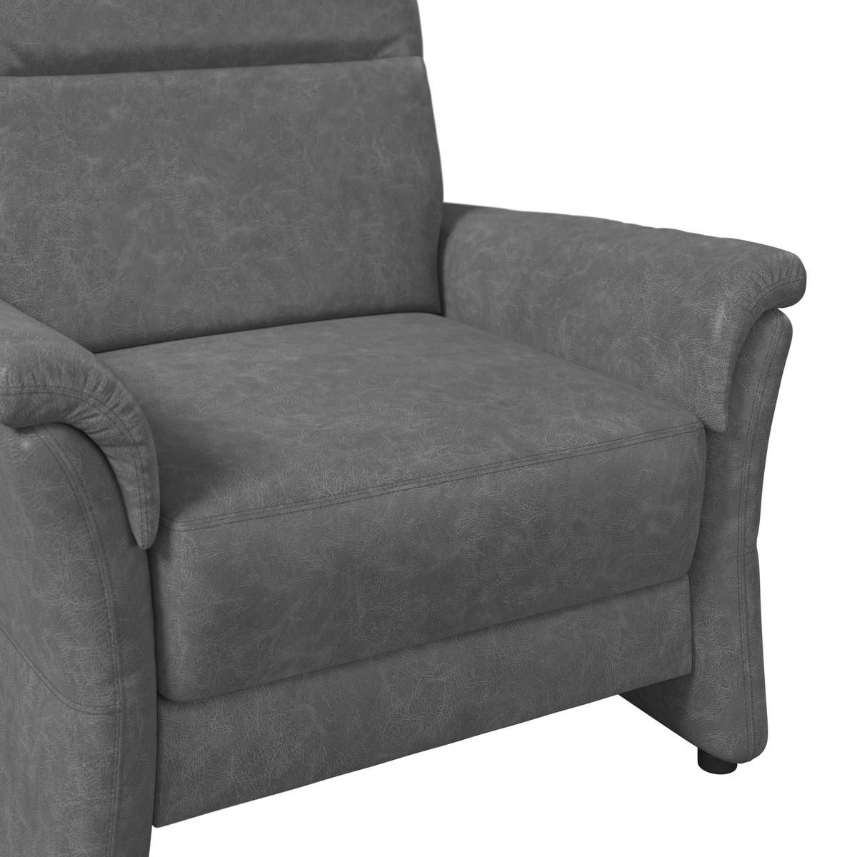 SESSEL in Mikrofaser Grau  - Schwarz/Grau, KONVENTIONELL, Kunststoff/Textil (104/98/91cm) - Elegando