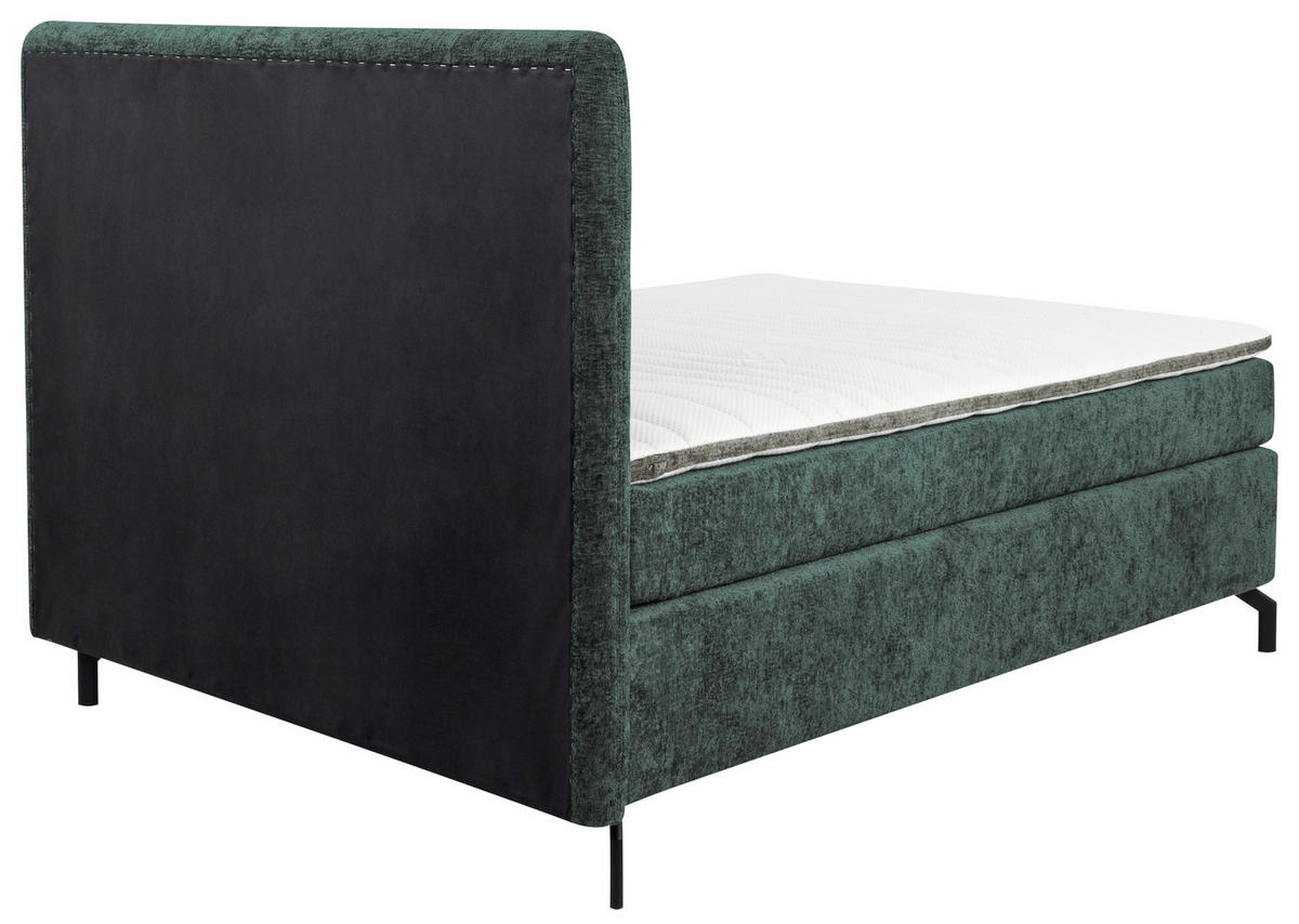BOXSPRINGBETT 140/200 cm  in Dunkelgrau  - Dunkelgrau/Schwarz, Design, Textil/Metall (140/200cm) - Esposa