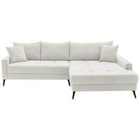 ECKSOFA Naturfarben Cord  - Schwarz/Naturfarben, KONVENTIONELL, Textil/Metall (280/173cm) - Hom`in