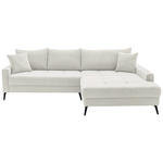 ECKSOFA  in Cord Naturfarben  280/173 cm  - Schwarz/Naturfarben, KONVENTIONELL, Textil/Metall (280/173cm) - Hom`in