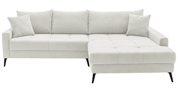 ECKSOFA  in Cord Naturfarben  280/173 cm  - Schwarz/Naturfarben, KONVENTIONELL, Textil/Metall (280/173cm) - Hom`in
