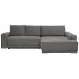 ECKSOFA  in Flachgewebe Grau  293/195 cm  - Silberfarben/Grau, Design, Holz/Textil (293/195cm) - Cantus